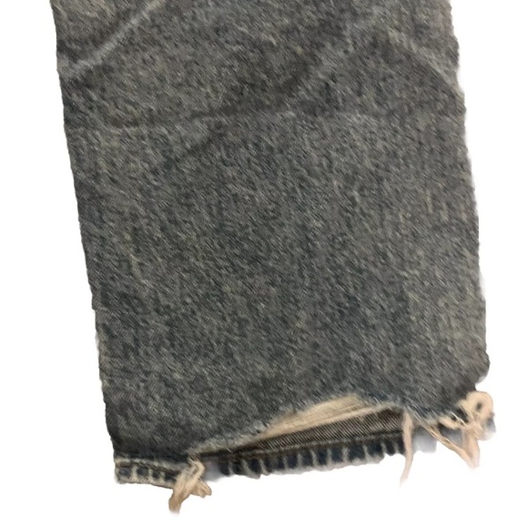 AE Strigid Ripped Highest Waist Baggy Straight Jean Size 00 - Picture 9 of 13